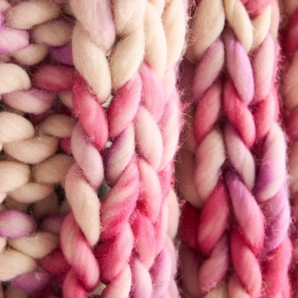 Chunky Wool Knit Throw Blanket